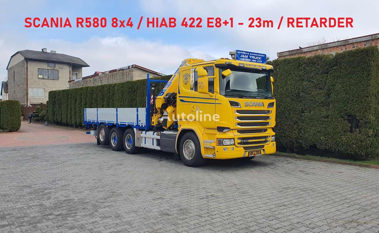 бортовой грузовик Scania R580 8x4 CRANE HIAB 422E8+1